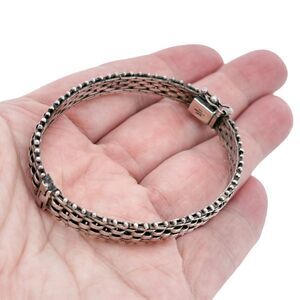 Vintage Italian Milor Sterling Silver 925 Basketweave Bracelet 6.75"